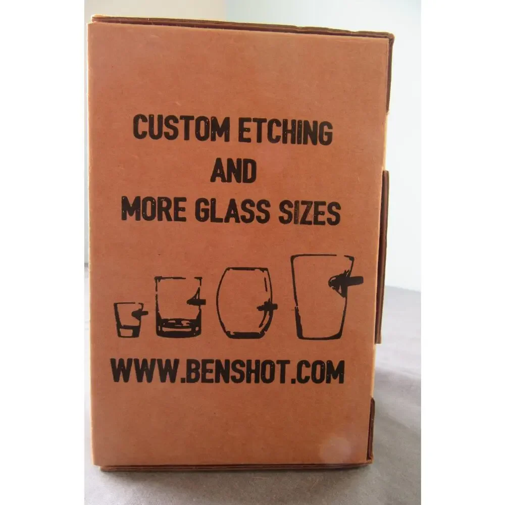 BenShot Original Pint Glass Real .50 BMG Bullet US Flag 16oz NEW in Box Made USA